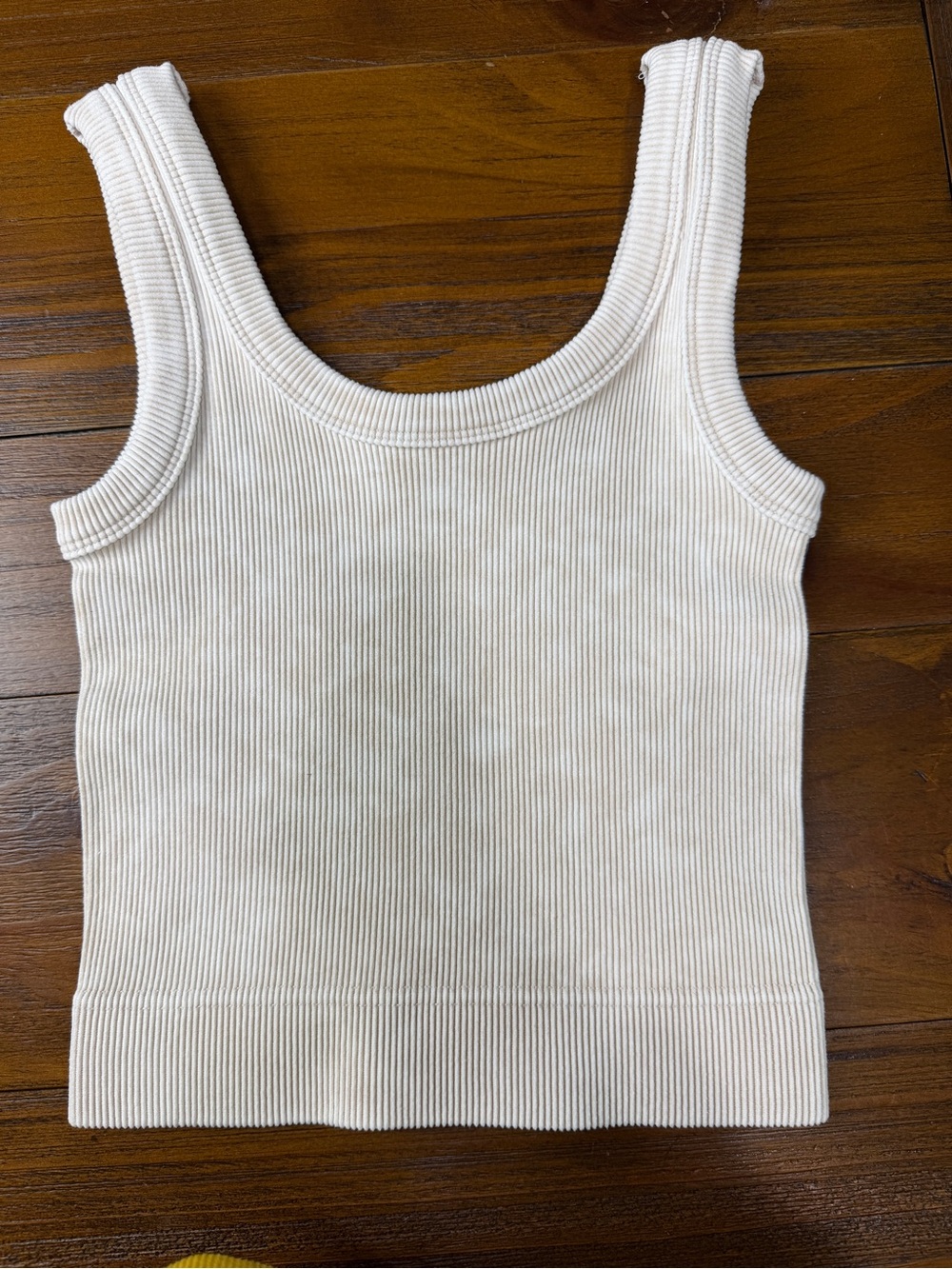 Zenana Ribbed Square-Neck Tank Top - Ivory/Cream